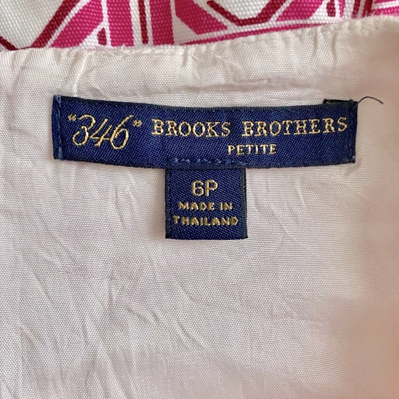 Brooks Brothers Women’s Pink & White Geometric Print Sleeveless Sheath Dress 6P - Picture 6 of 6